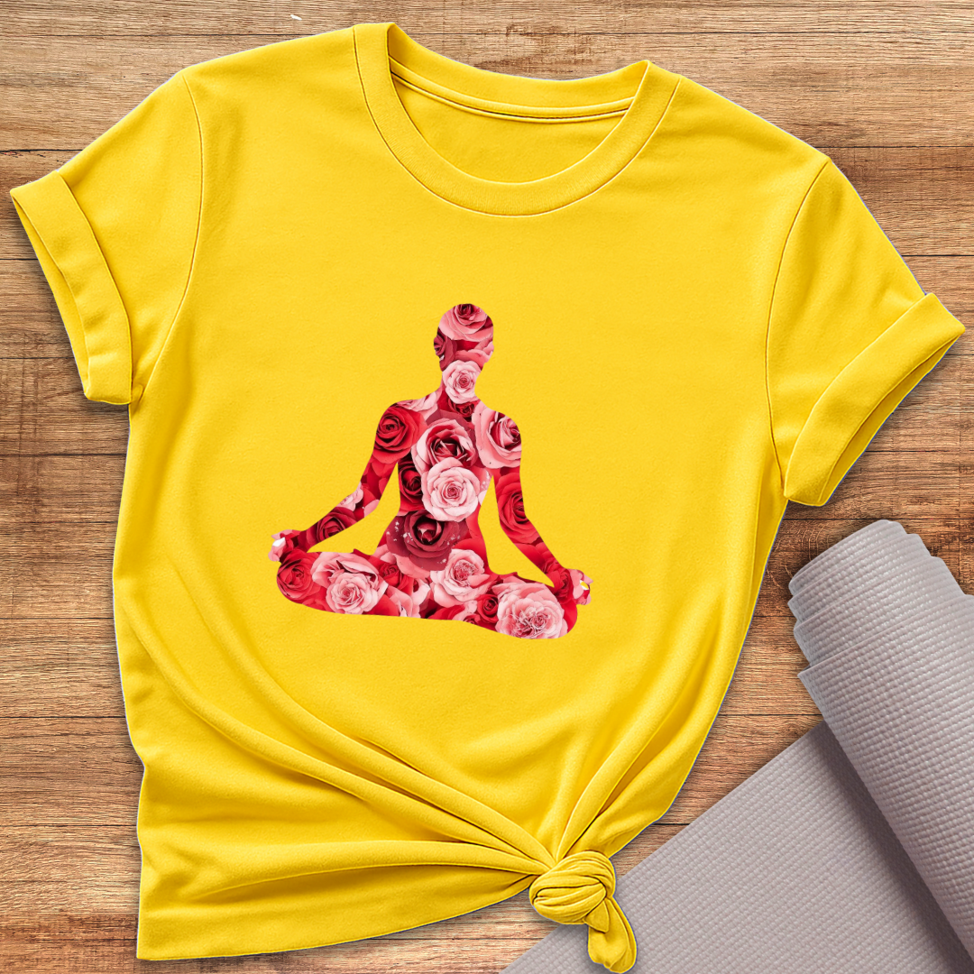 Rose Woman Lotus Pose T-Shirt