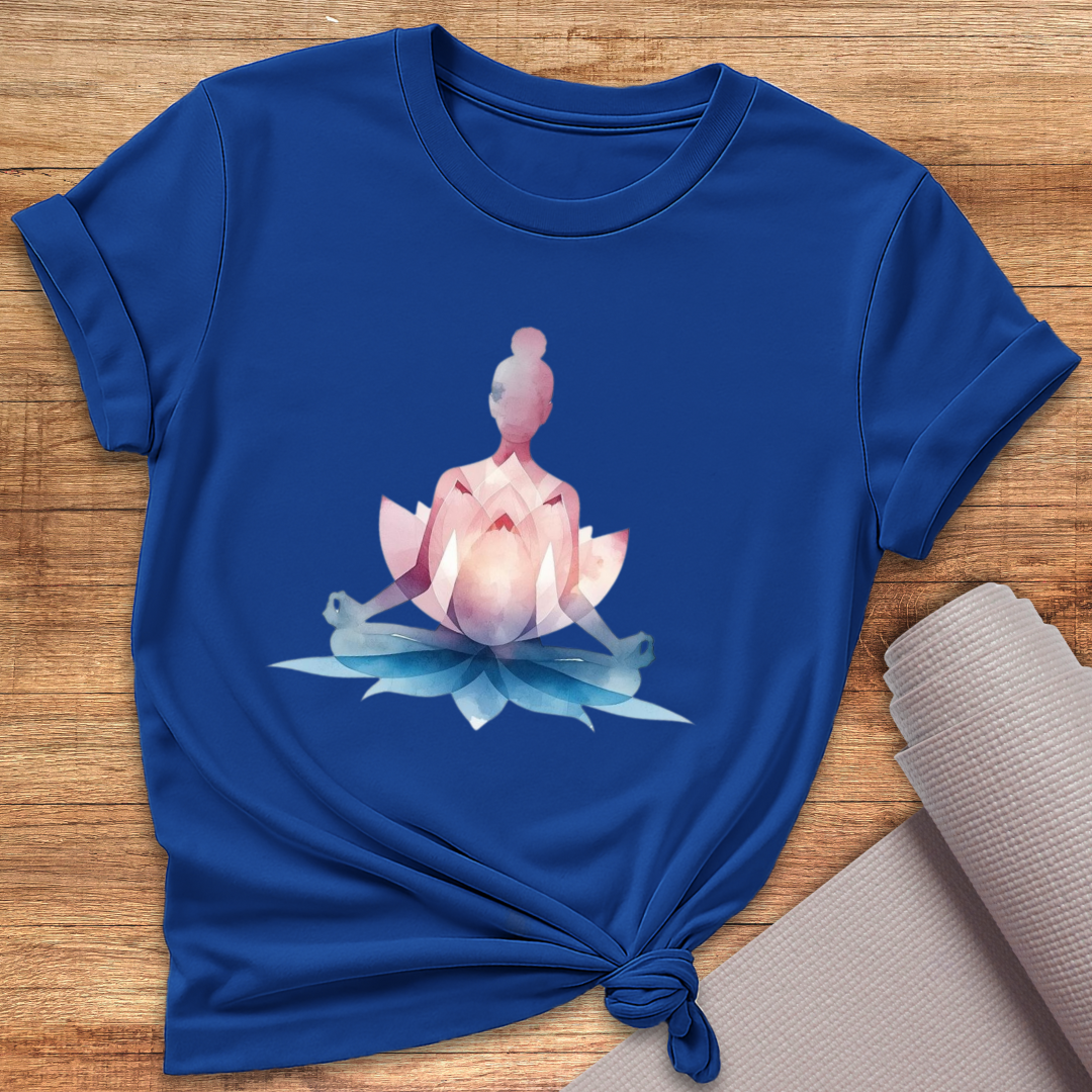 Pink Blau Yoga T-Shirt