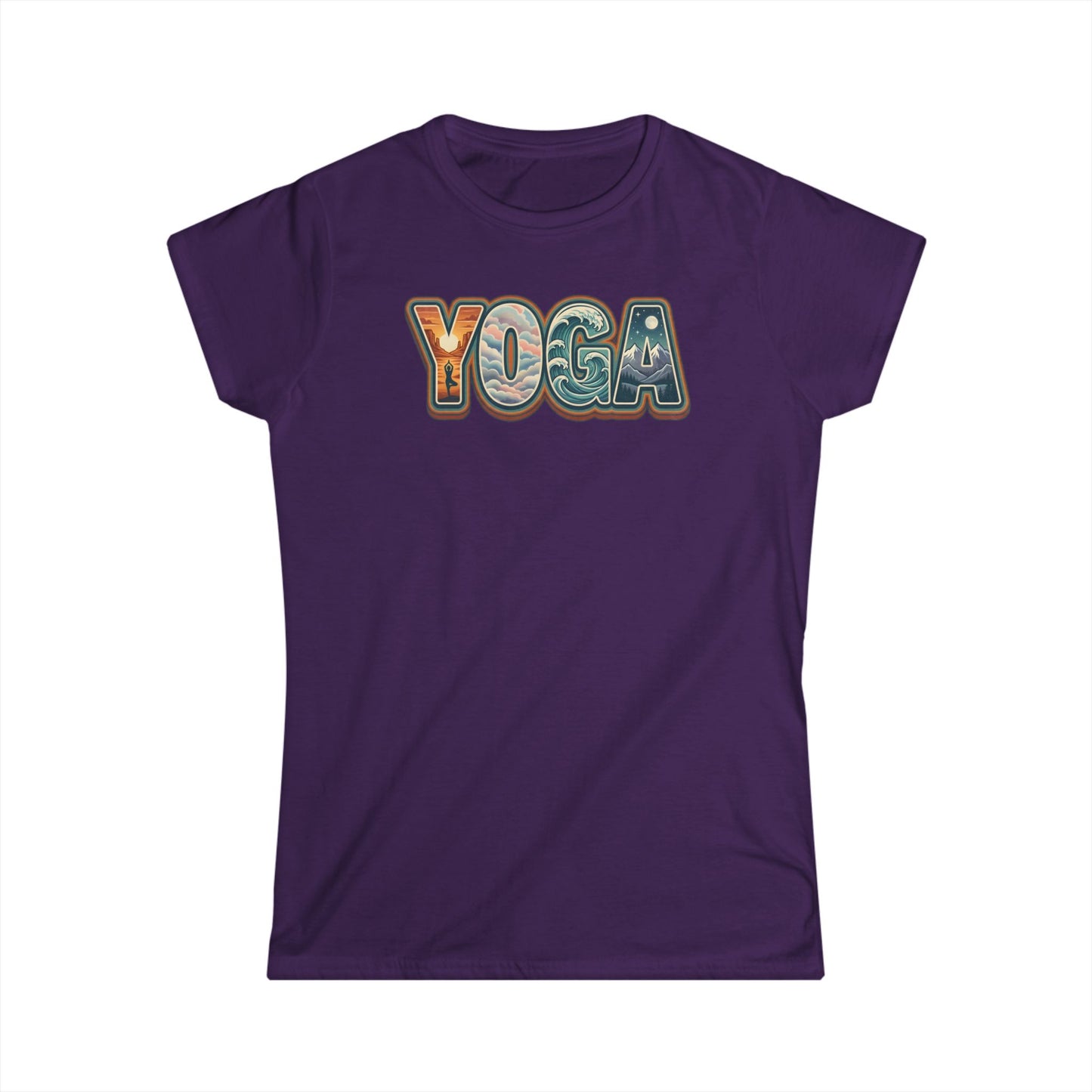 Yoga Women’s Tee — Retro Floral 'YOGA' Graphic Shirt