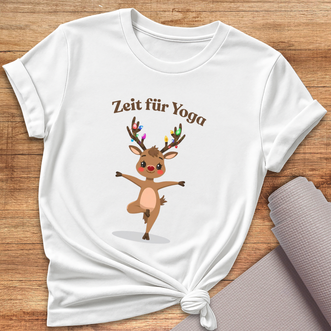 Helles Rentier Yoga T-Shirt