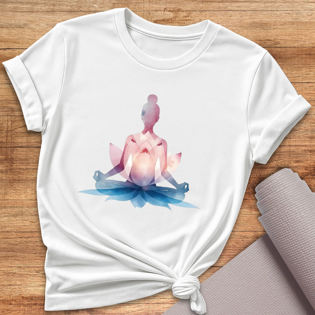 Pink Blau Yoga T-Shirt