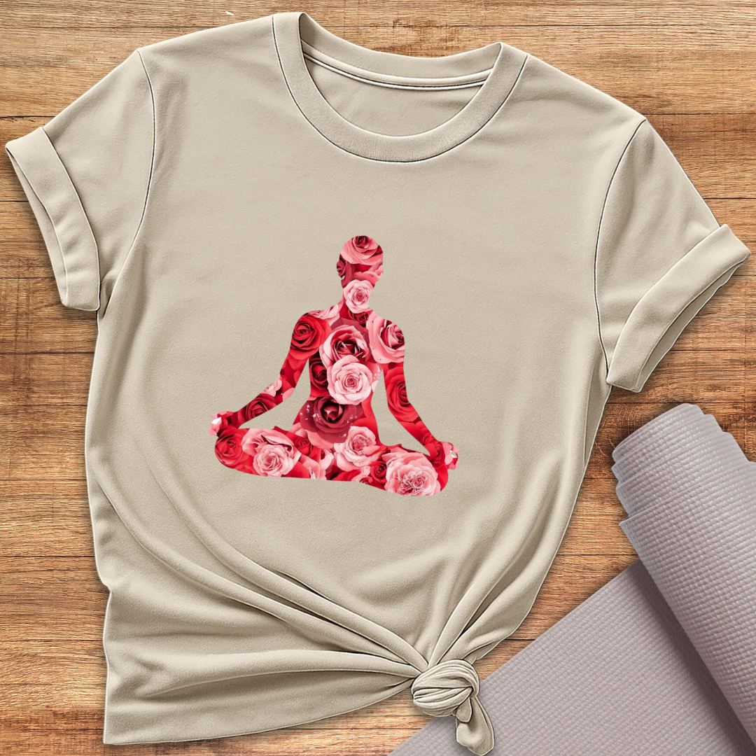 Rose Woman Lotus Pose T-Shirt