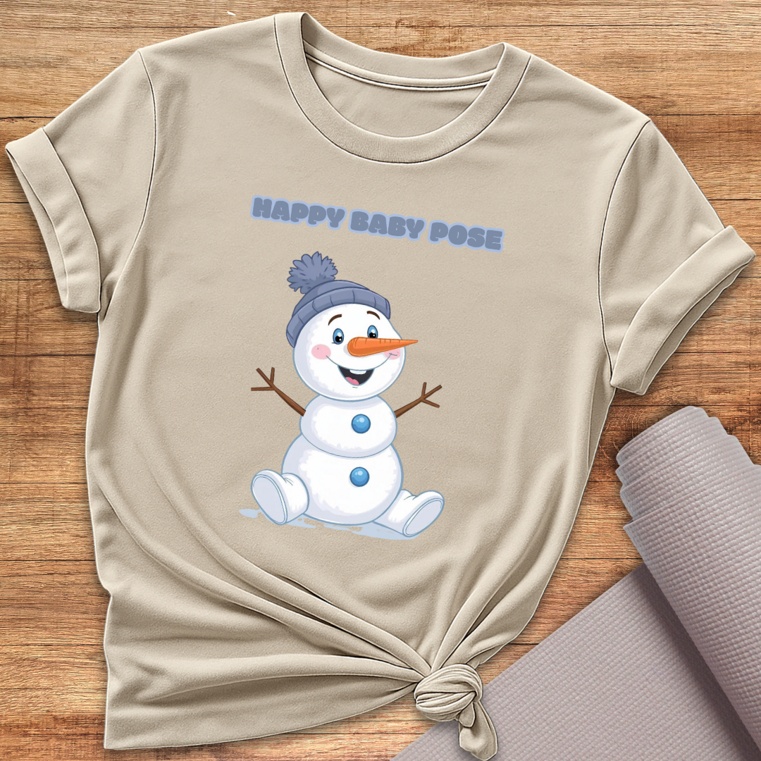 Schneemann In Happy Baby Pose T-Shirt