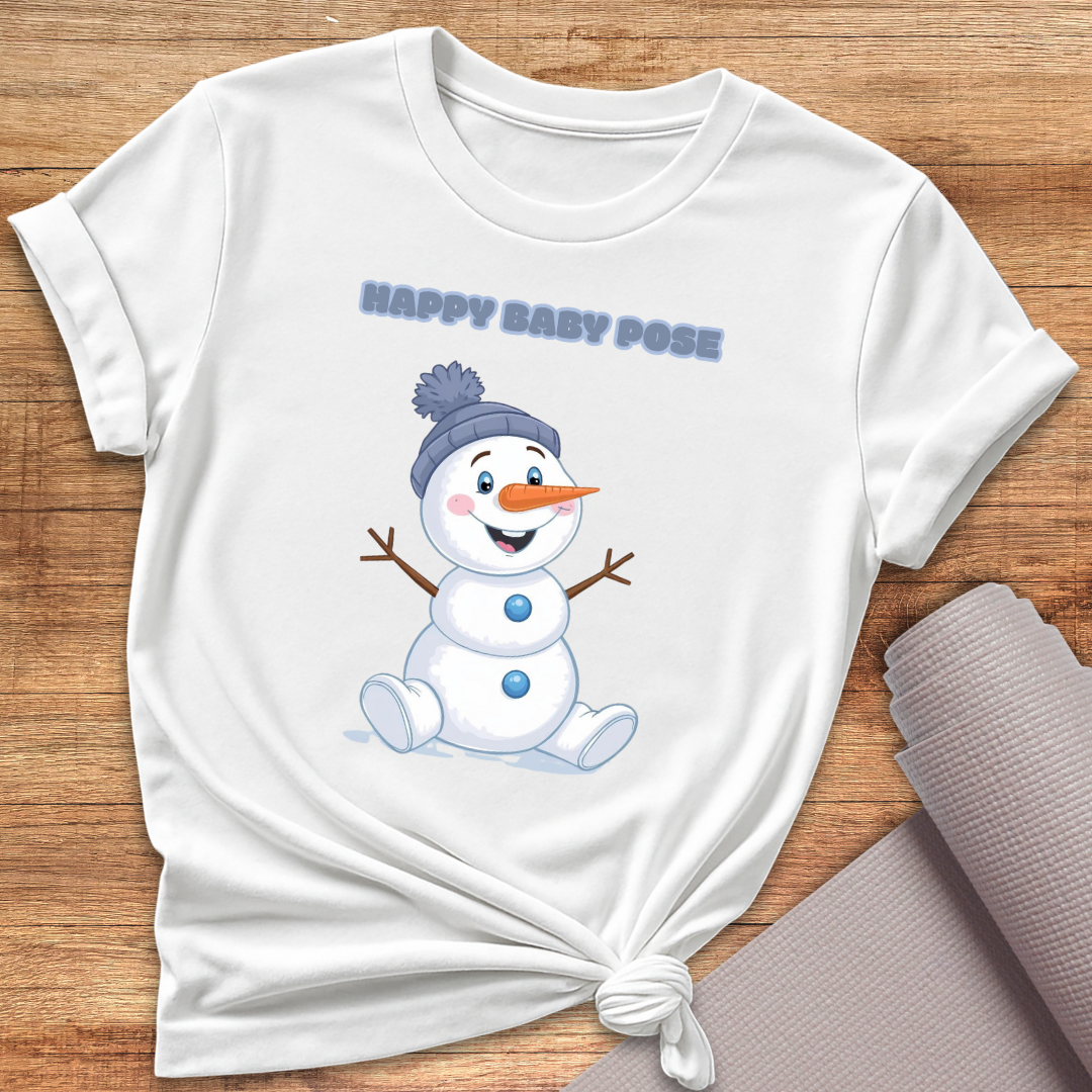 Schneemann In Happy Baby Pose T-Shirt