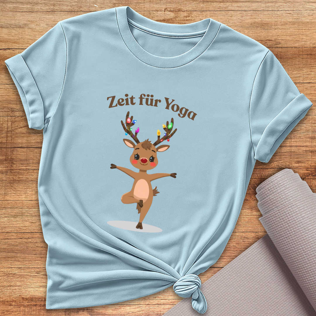 Helles Rentier Yoga T-Shirt