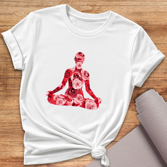 Rose Woman Lotus Pose T-Shirt