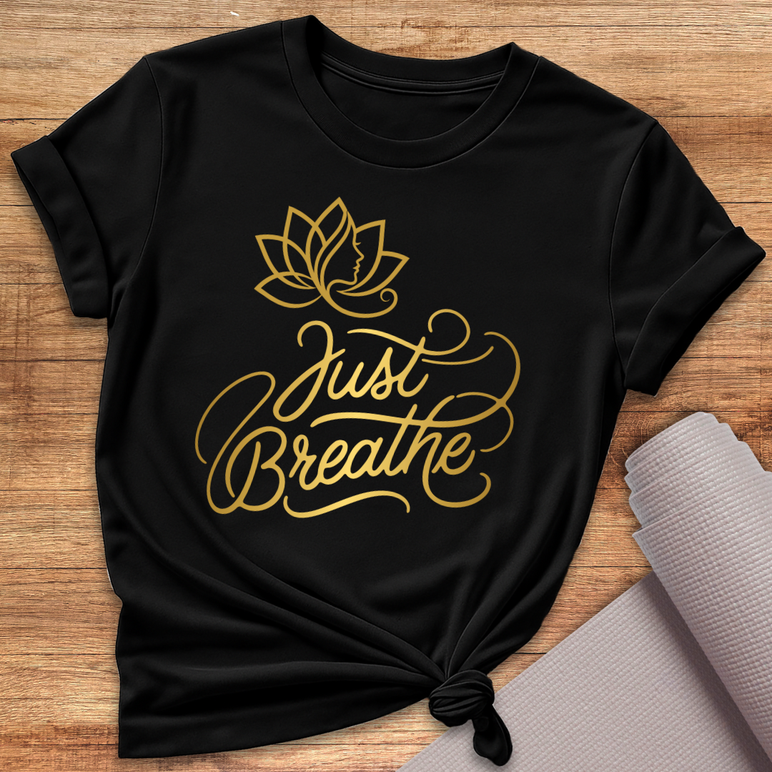 Just Breathe Goldschrift T-Shirt