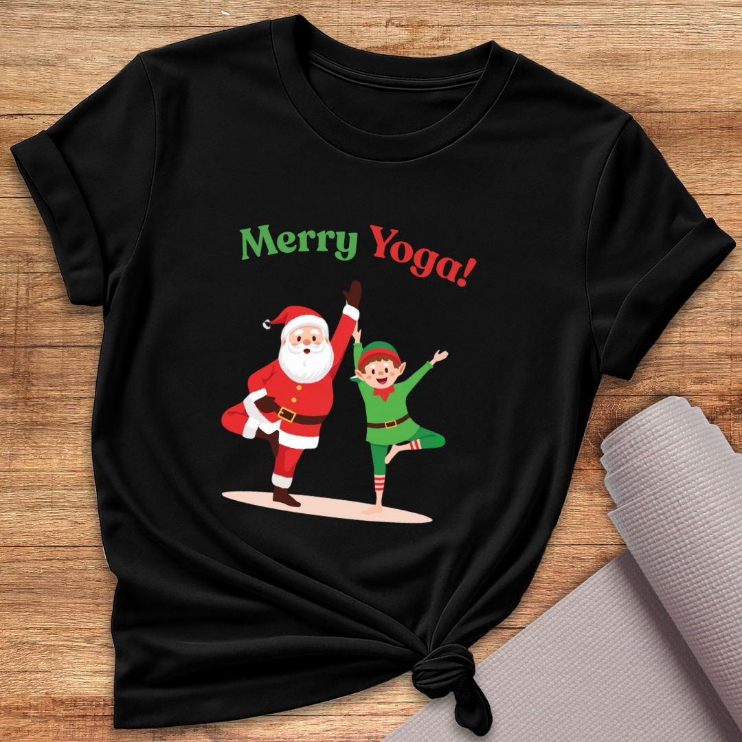 Santa Merry Yoga T-Shirt