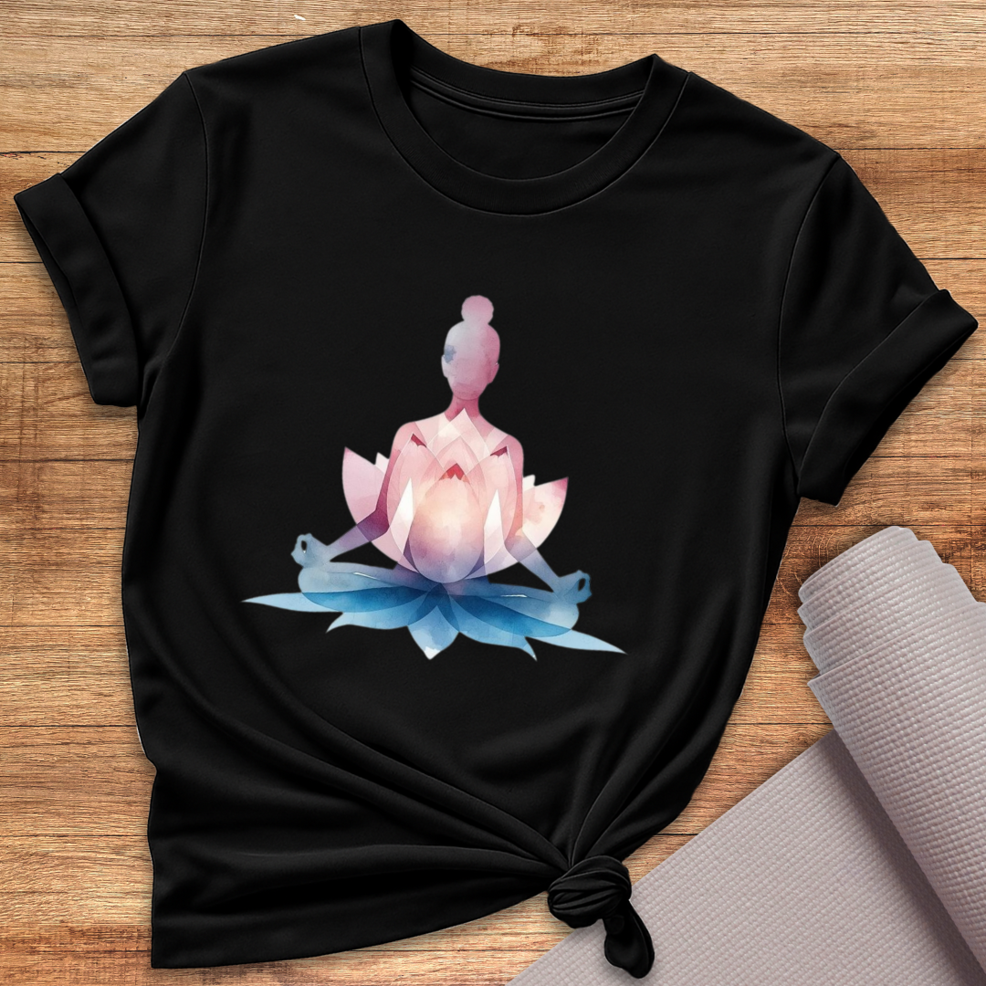 Pink Blau Yoga T-Shirt