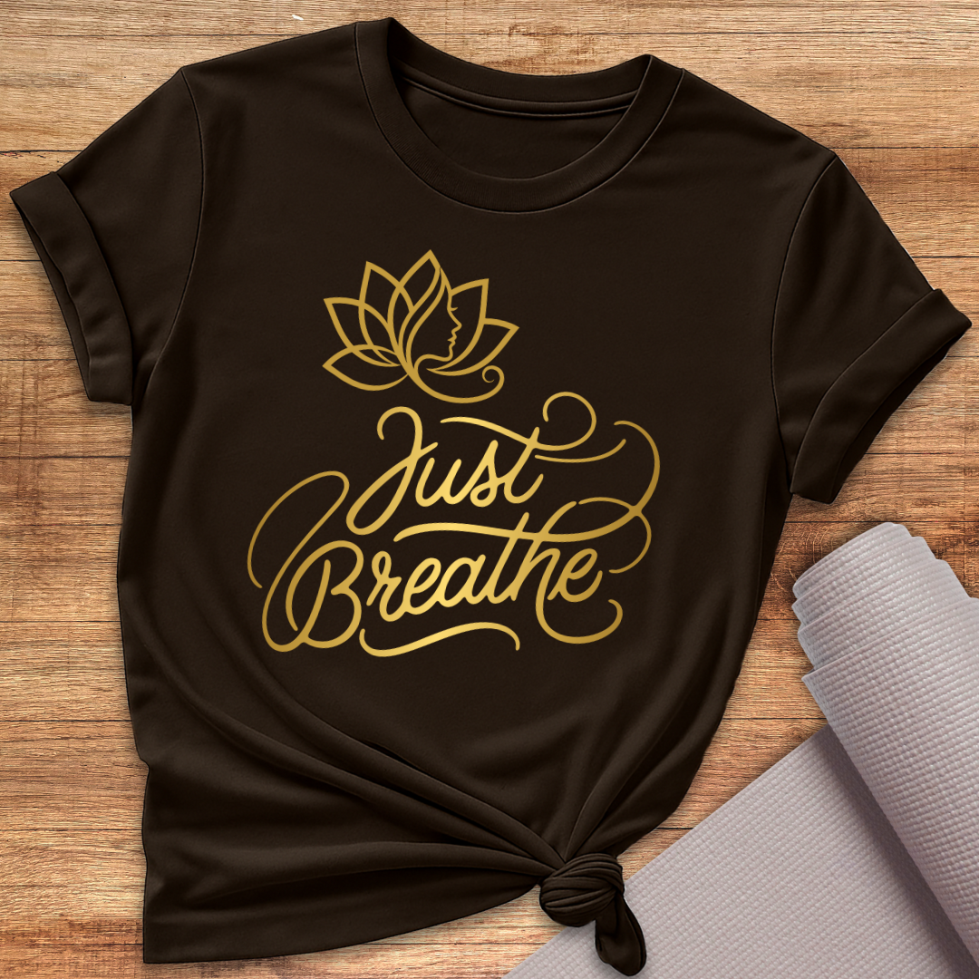 Just Breathe Goldschrift T-Shirt