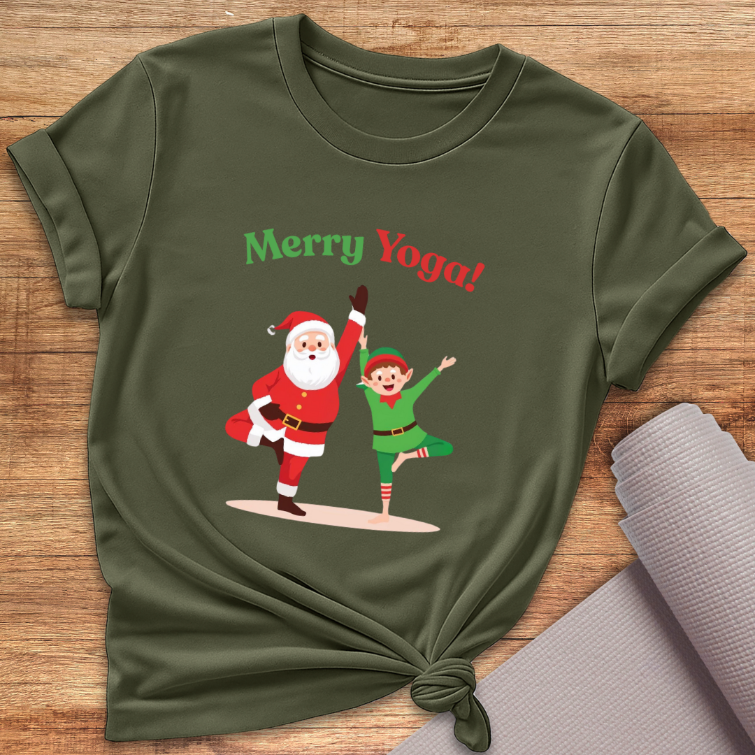 Santa Merry Yoga T-Shirt