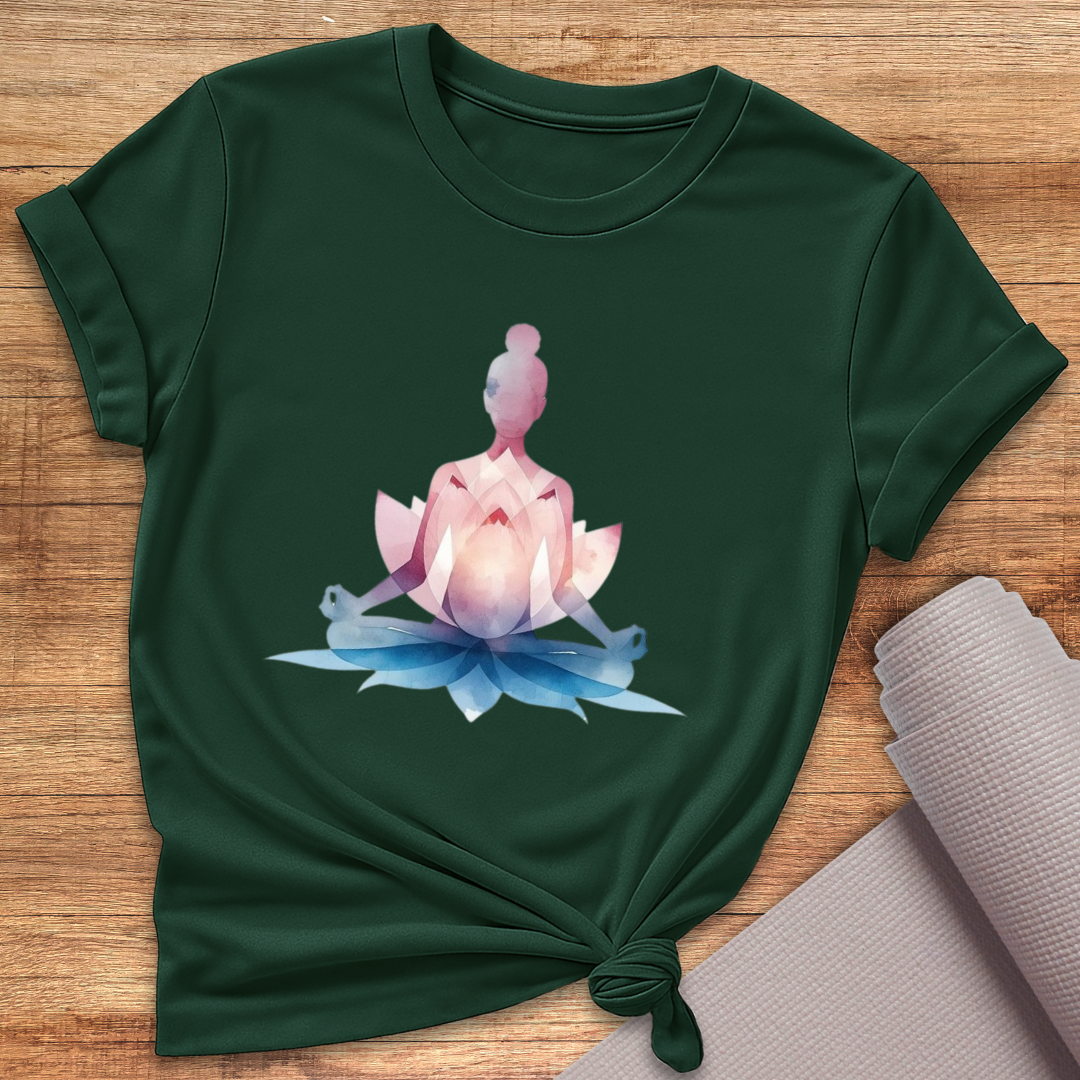 Pink Blau Yoga T-Shirt