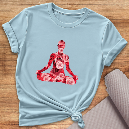 Rose Woman Lotus Pose T-Shirt