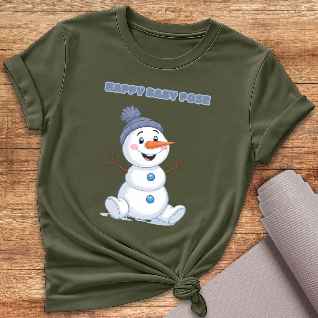 Schneemann In Happy Baby Pose T-Shirt