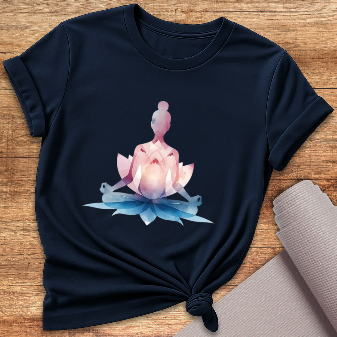 Pink Blau Yoga T-Shirt