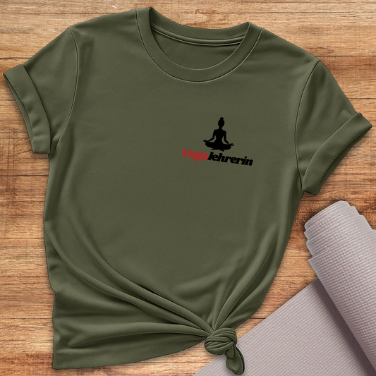 Beidseitig bedrucktes Yogalehrerin T-Shirt