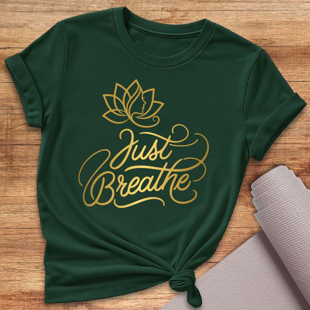 Just Breathe Goldschrift T-Shirt