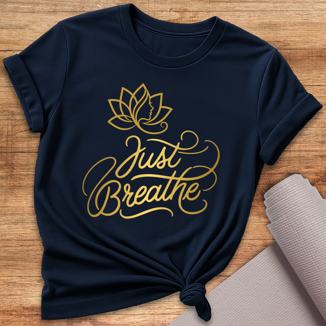 Just Breathe Goldschrift T-Shirt