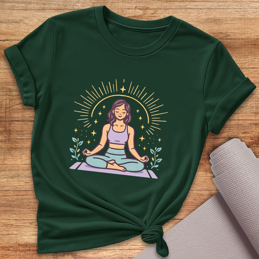 Cartoon Woman Yoga T-Shirt
