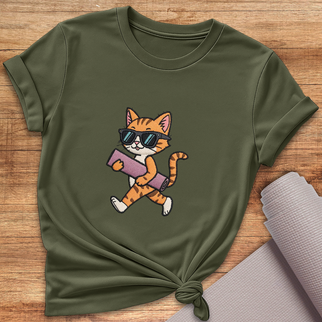Cat Goes To Yoga T-Shirt