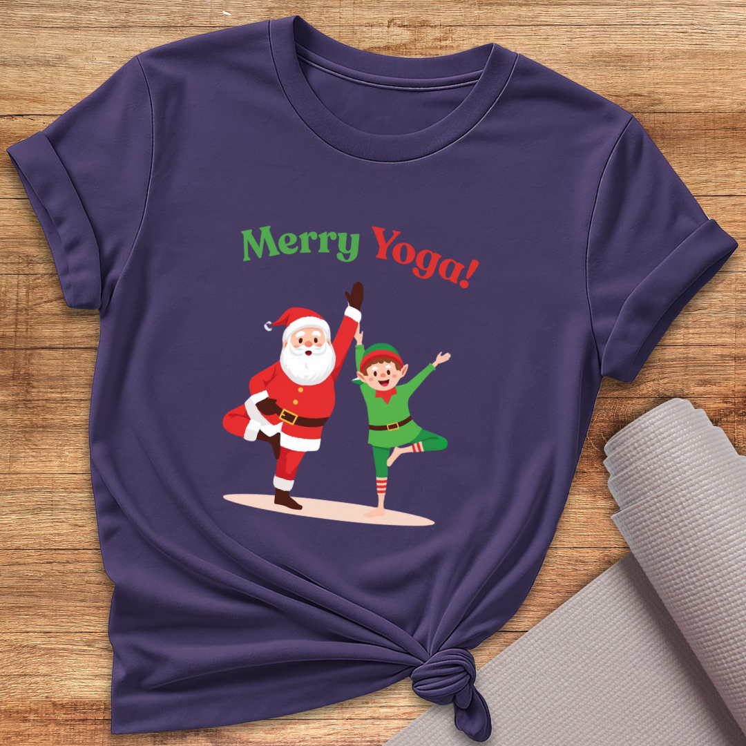Santa Merry Yoga T-Shirt