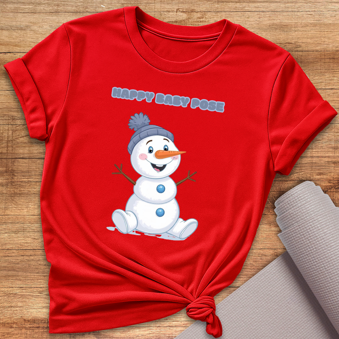 Schneemann In Happy Baby Pose T-Shirt
