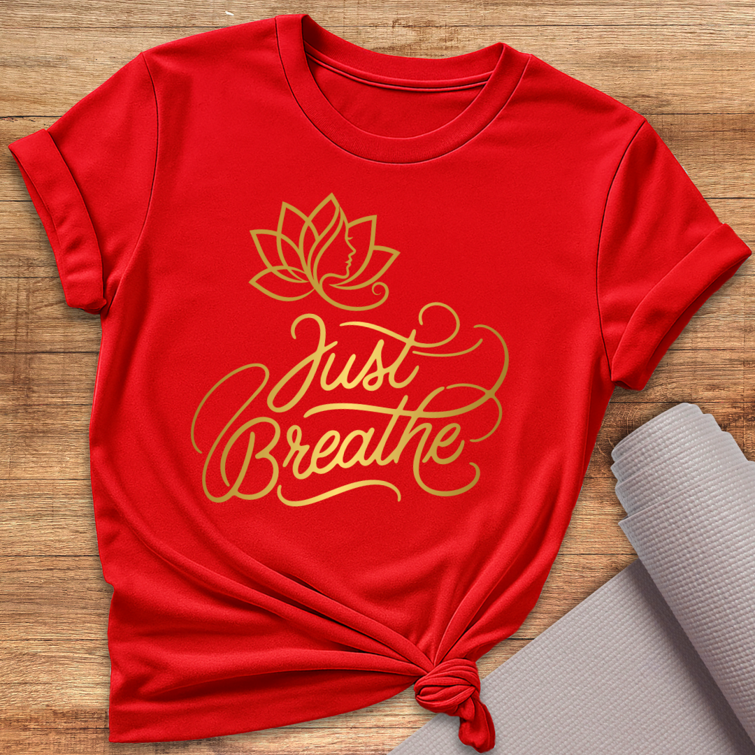 Just Breathe Goldschrift T-Shirt