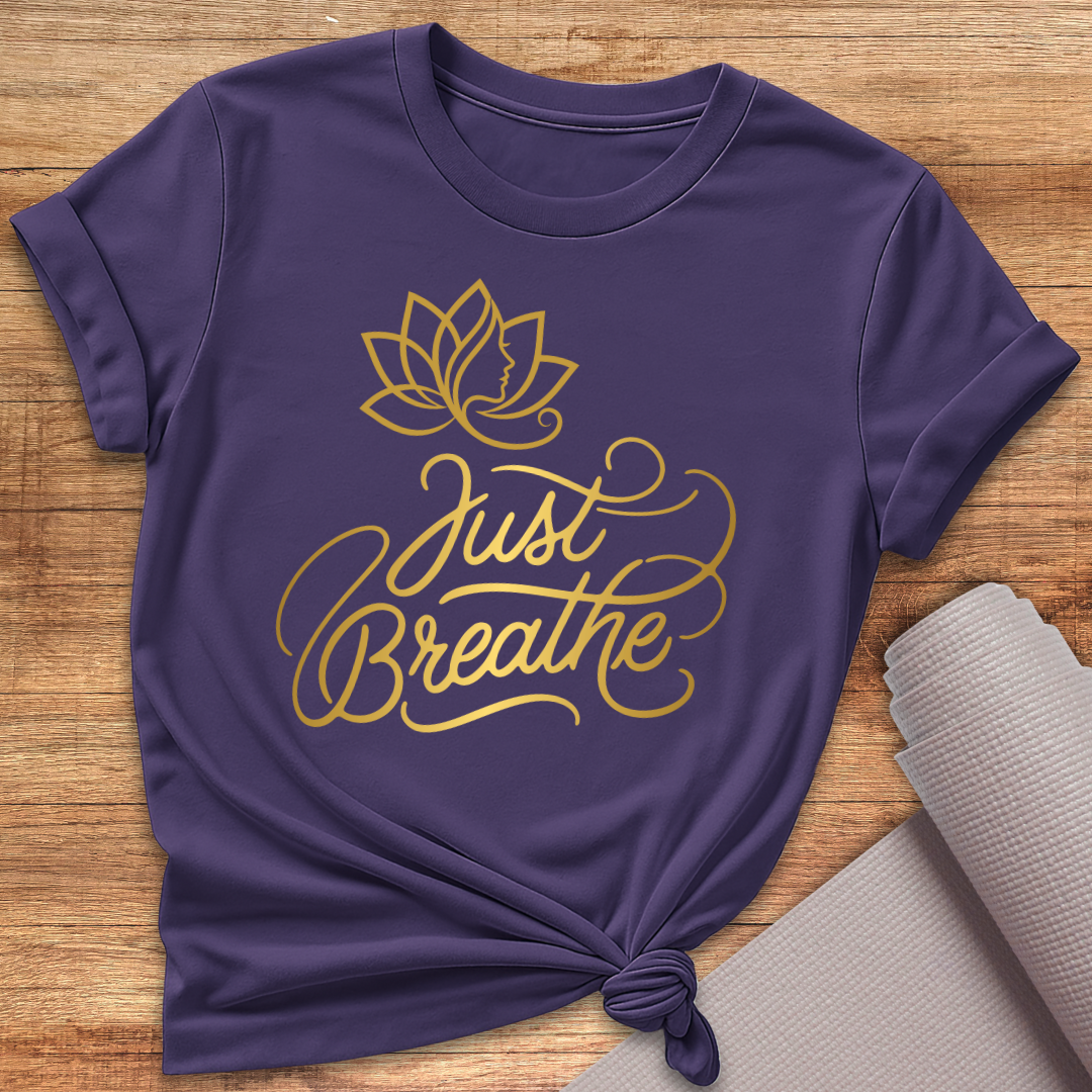 Just Breathe Goldschrift T-Shirt