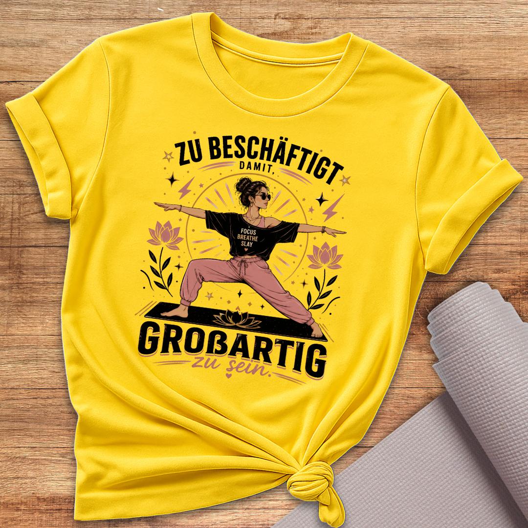 Zu Beschäftigte Frau T-Shirt