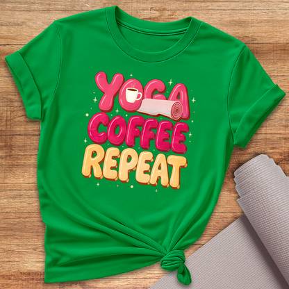 Yoga Coffee Repeat T-Shirt