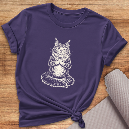 Katze im Lotus T-Shirt