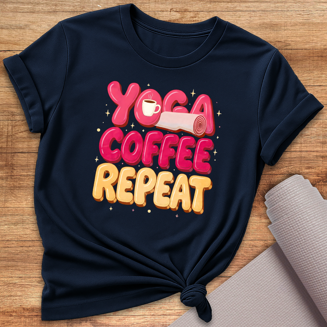 Yoga Coffee Repeat T-Shirt