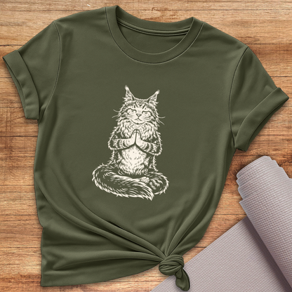 Katze im Lotus T-Shirt
