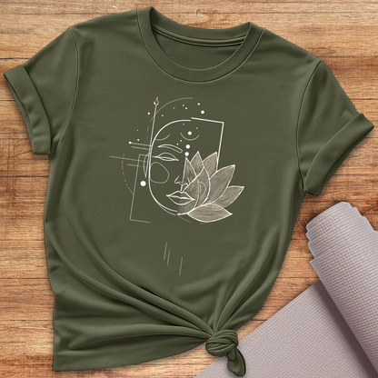 Abstract Lotus Face T-Shirt