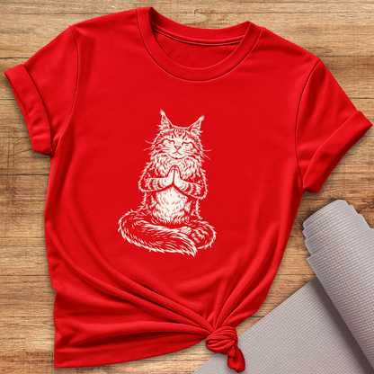 Katze im Lotus T-Shirt