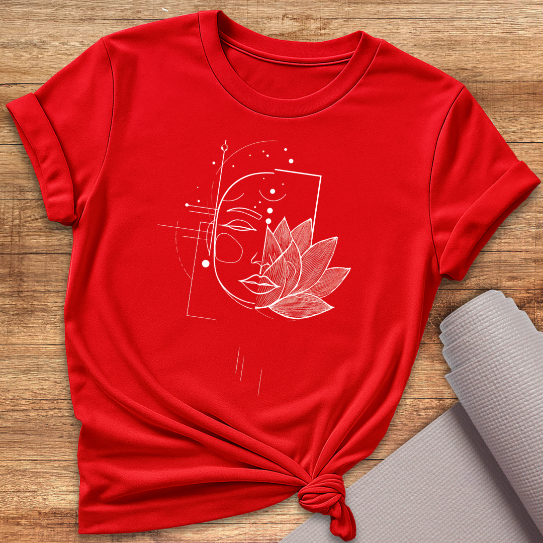 Abstract Lotus Face T-Shirt