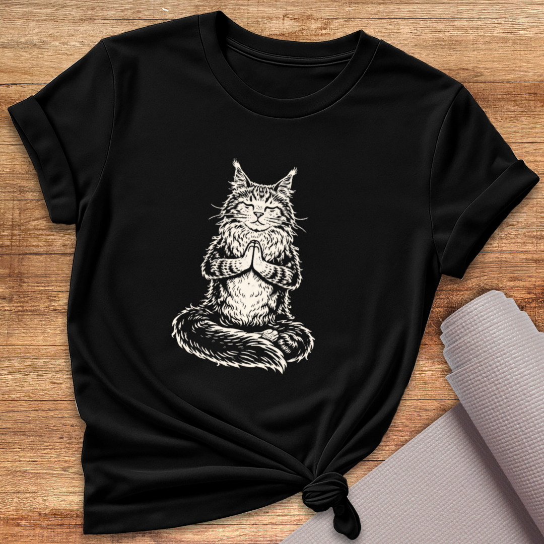 Katze im Lotus T-Shirt
