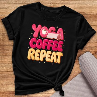 Yoga Coffee Repeat T-Shirt