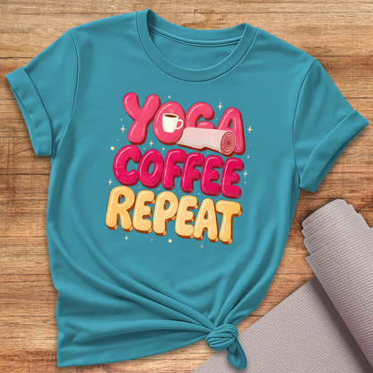 Yoga Coffee Repeat T-Shirt
