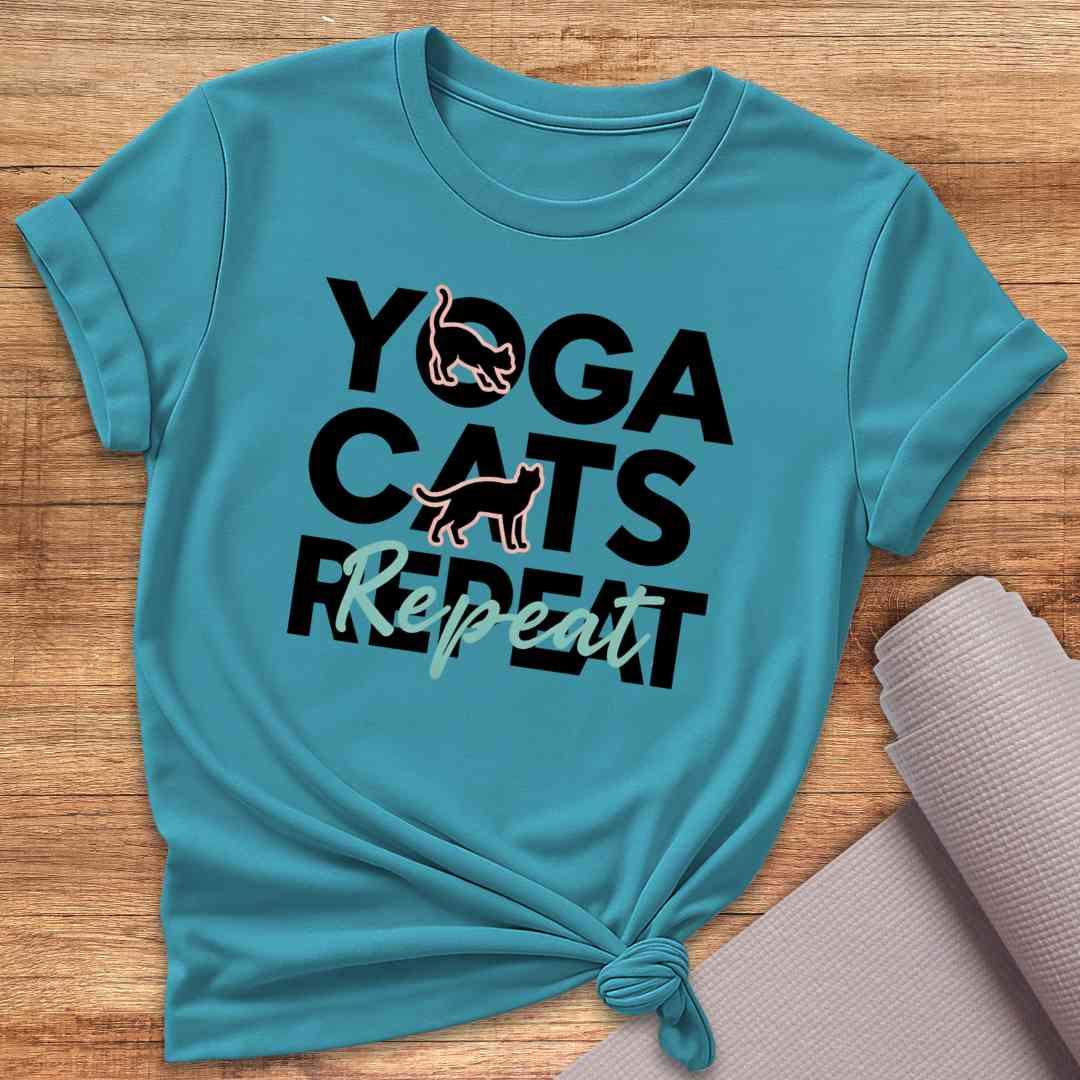 Yoga Cats Repeat T-Shirt