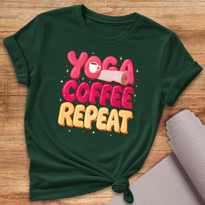 Yoga Coffee Repeat T-Shirt