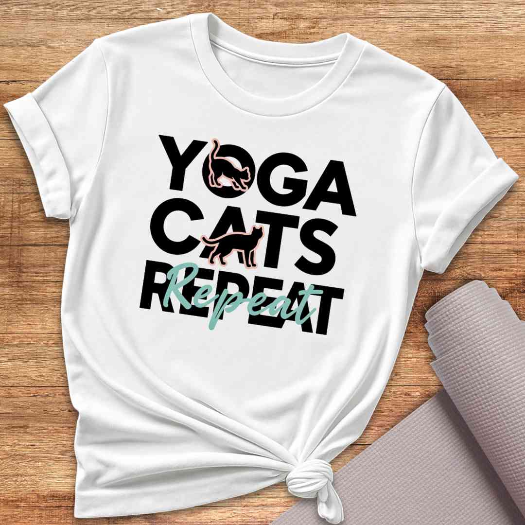 Yoga Cats Repeat T-Shirt