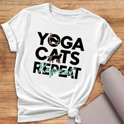 Yoga Cats Repeat T-Shirt