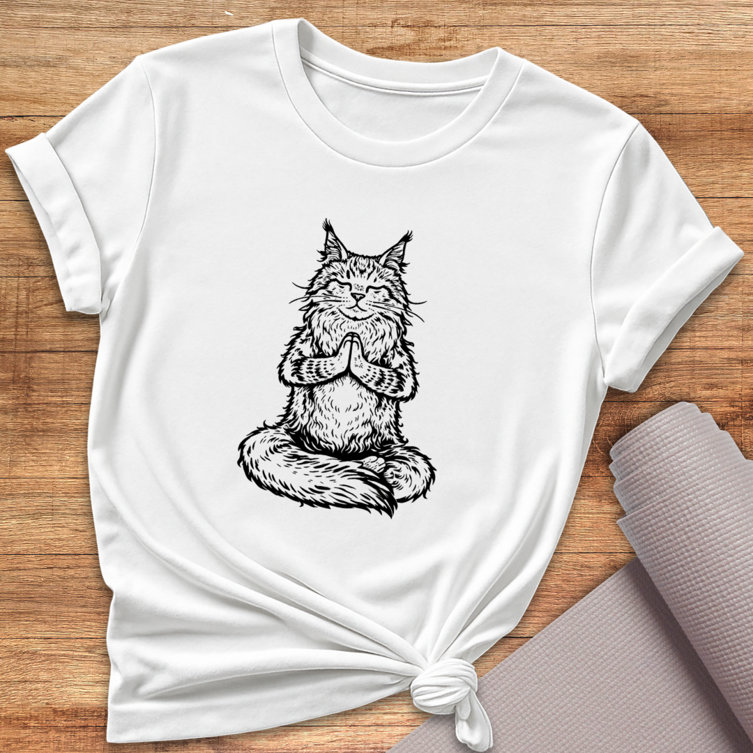 Katze im Lotus T-Shirt